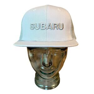 Subaru Official Gear Puff Embroidered Baseball Trucker SnapBack Cap Hat Gray